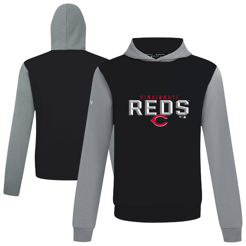 Cincinnati Reds Levelwear Throwback Carve Ultimate Hoodie - Black