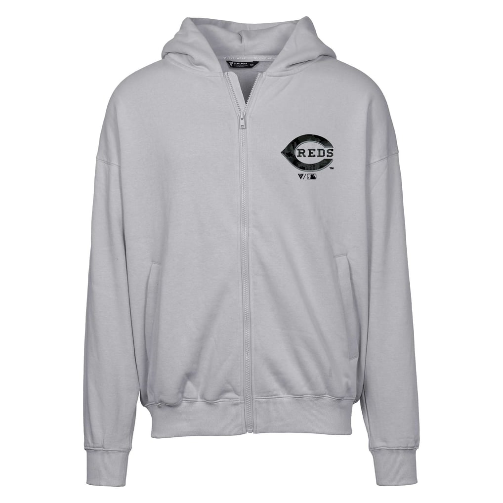 Cincinnati Reds Levelwear Uphill Digital Camo Full-Zip Hoodie - Gray