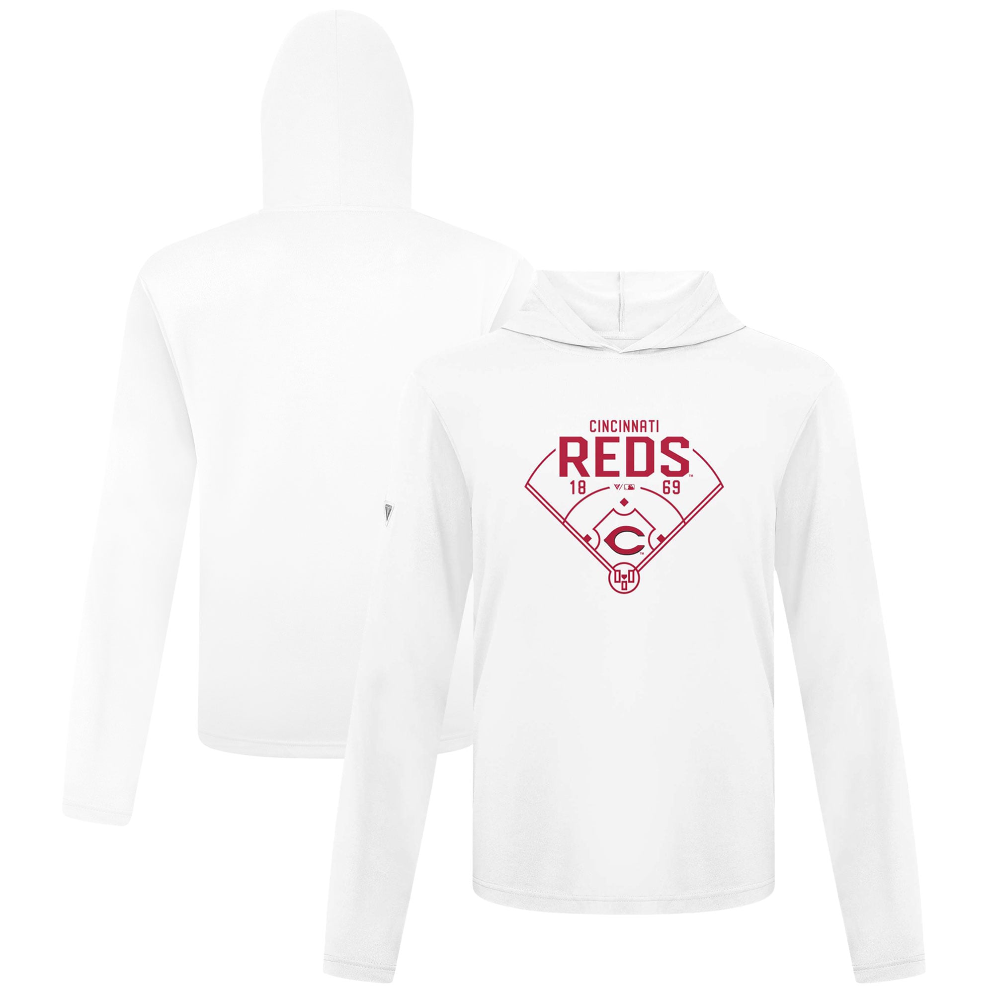 Men's Cincinnati Reds Levelwear White Anthem Home Field Pullover Hoodie