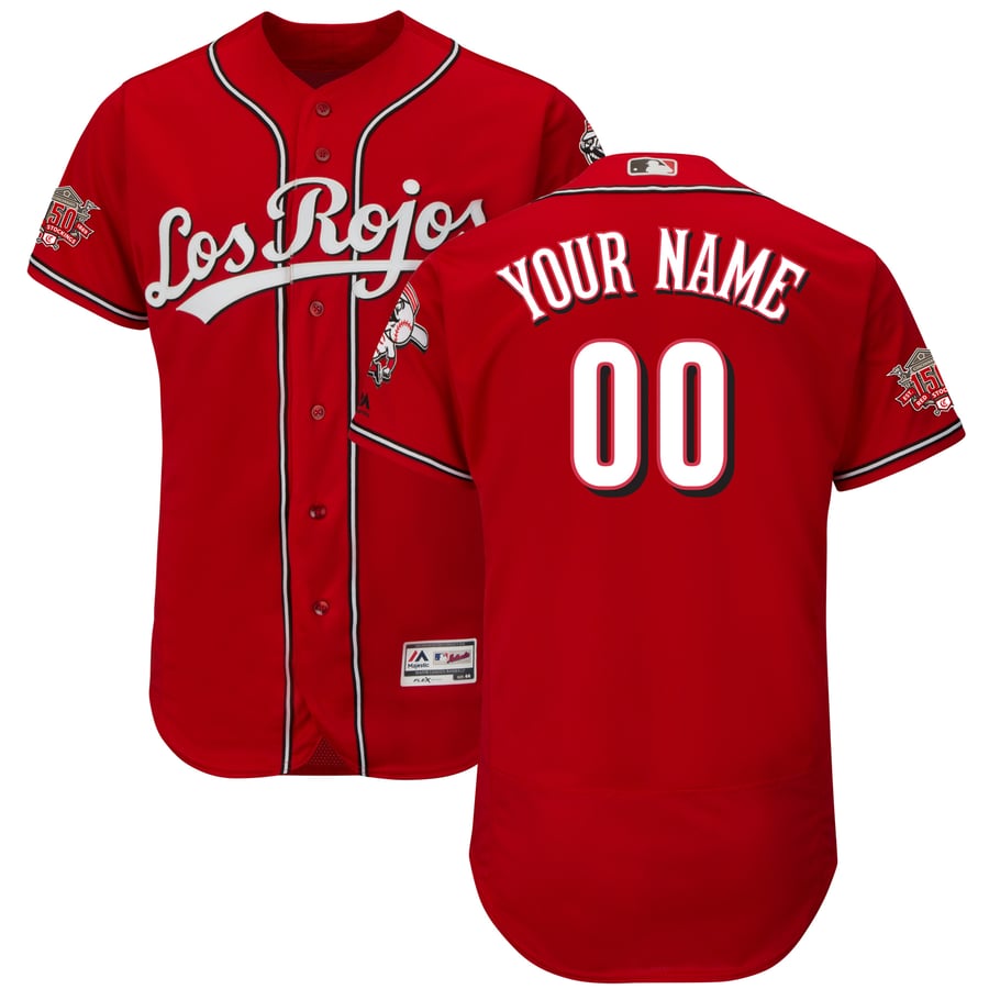 Men's Cincinnati Reds Majestic Scarlet Alternate 150th Anniversary Flex ...
