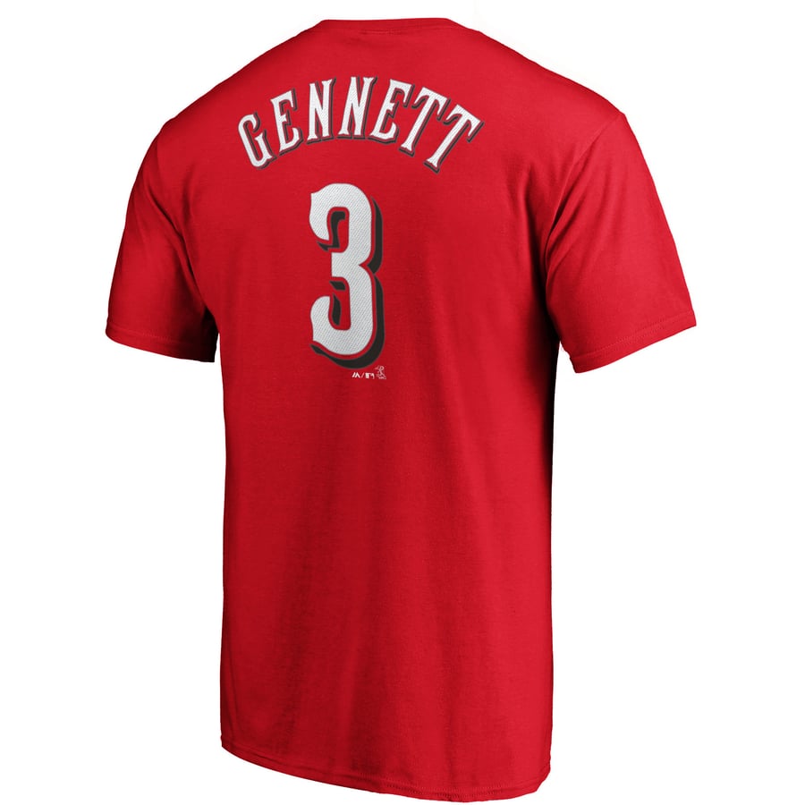 Men's Cincinnati Reds Scooter Gennett Majestic Red Official Name ...