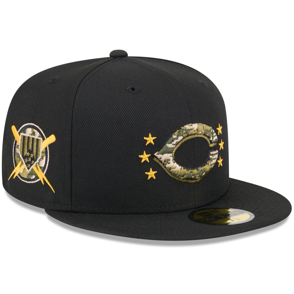  Cincinnati Reds New Era 2024 Armed Forces Day On-Field 59FIFTY Fitted Hat - Black