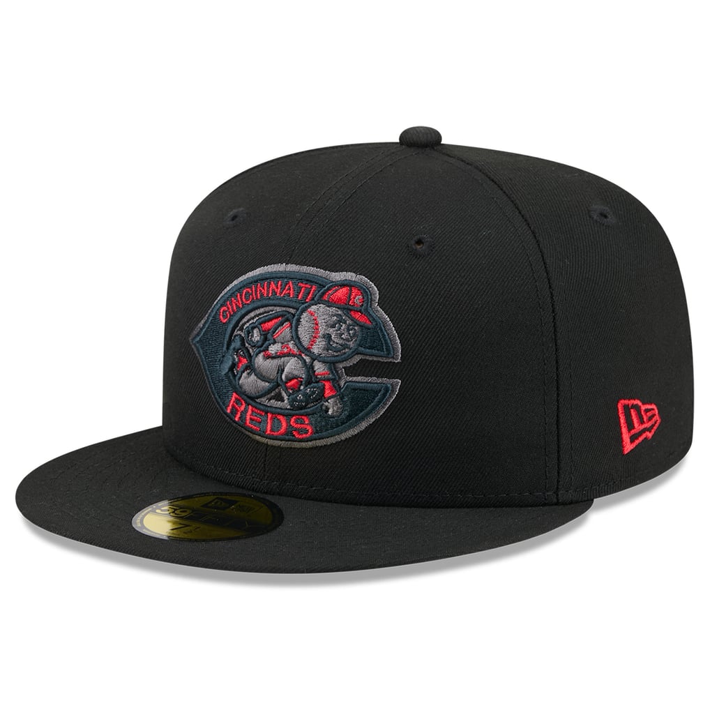 Men's Cincinnati Reds New Era Black Color Pop 59FIFTY Fitted Hat