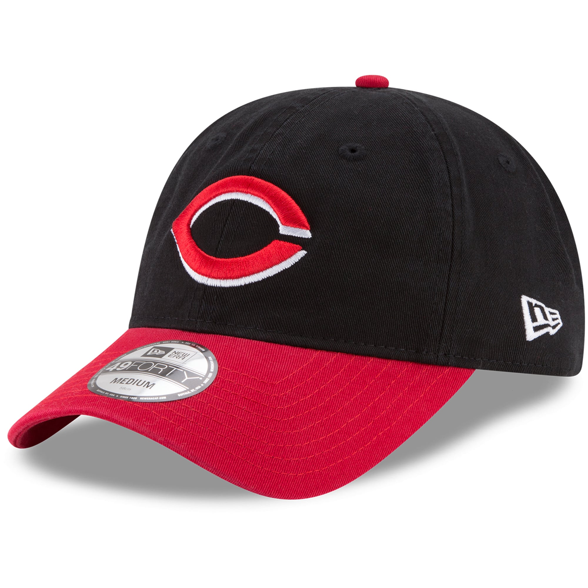 Men's Cincinnati Reds New Era Black Core Fit Replica 49FORTY Fitted Hat