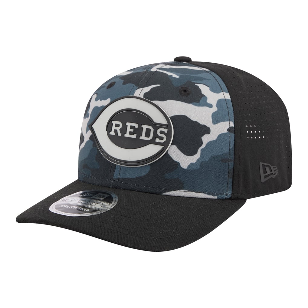 Cincinnati Reds New Era Tonal Camo 9SEVENTY Stretch-Snap Hat - Black