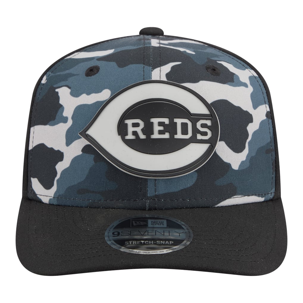 Cincinnati Reds New Era Tonal Camo 9SEVENTY Stretch-Snap Hat - Black