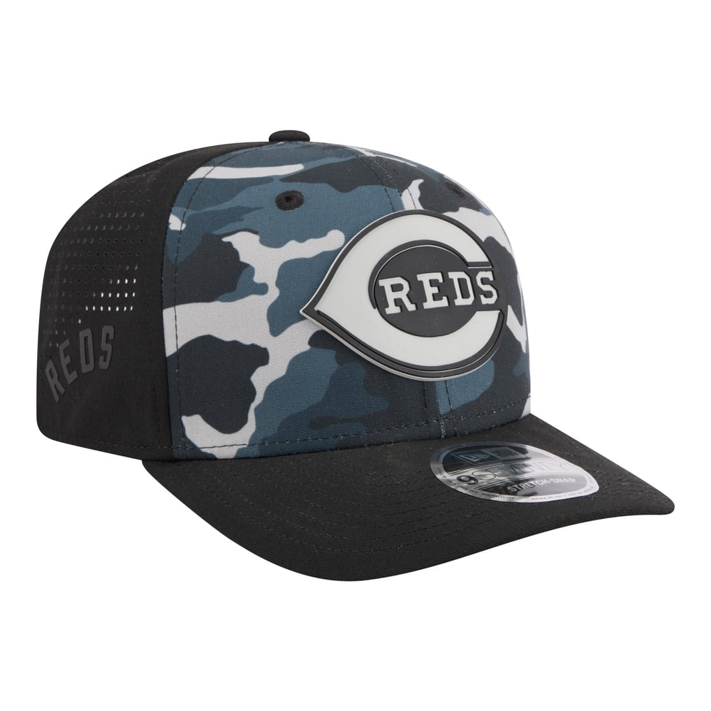 Cincinnati Reds New Era Tonal Camo 9SEVENTY Stretch-Snap Hat - Black