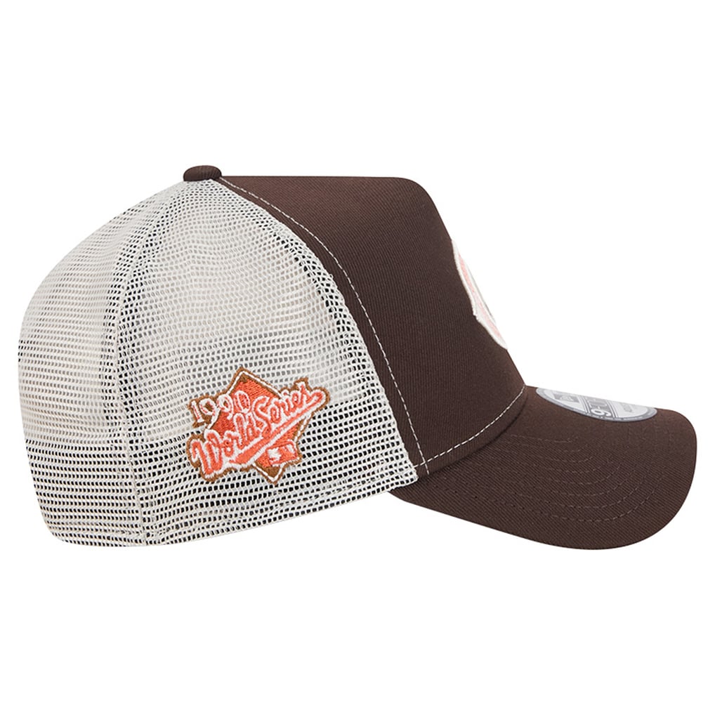 Cincinnati Reds New Era Pumpkin Spice A-Frame 9FORTY Adjustable Trucker Hat - Brown