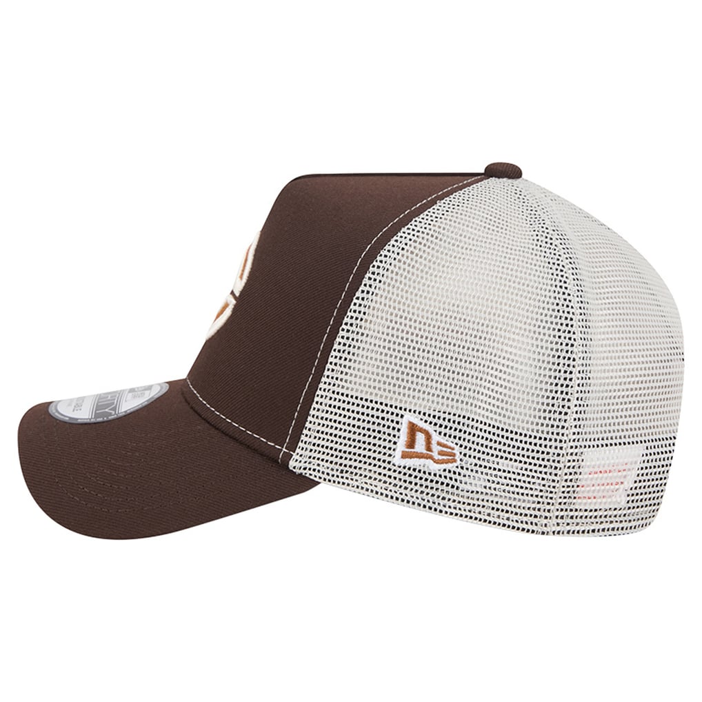 Cincinnati Reds New Era Pumpkin Spice A-Frame 9FORTY Adjustable Trucker Hat - Brown