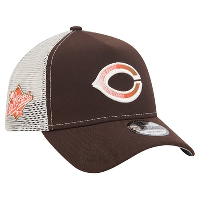 Cincinnati Reds New Era Pumpkin Spice A-Frame 9FORTY Adjustable Trucker Hat - Brown