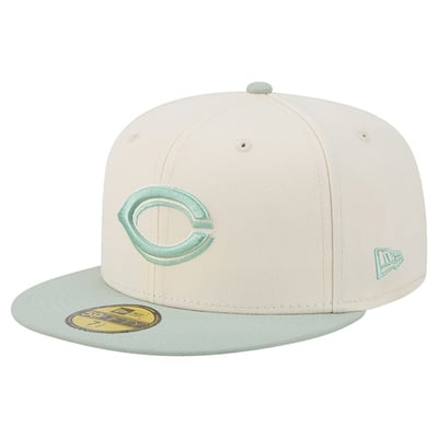 Cincinnati Reds New Era Color Pack 59FIFTY Fitted Hat - Cream/Green