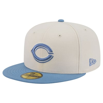 Cincinnati Reds New Era Color Pack 59FIFTY Fitted Hat - Cream/Light Blue