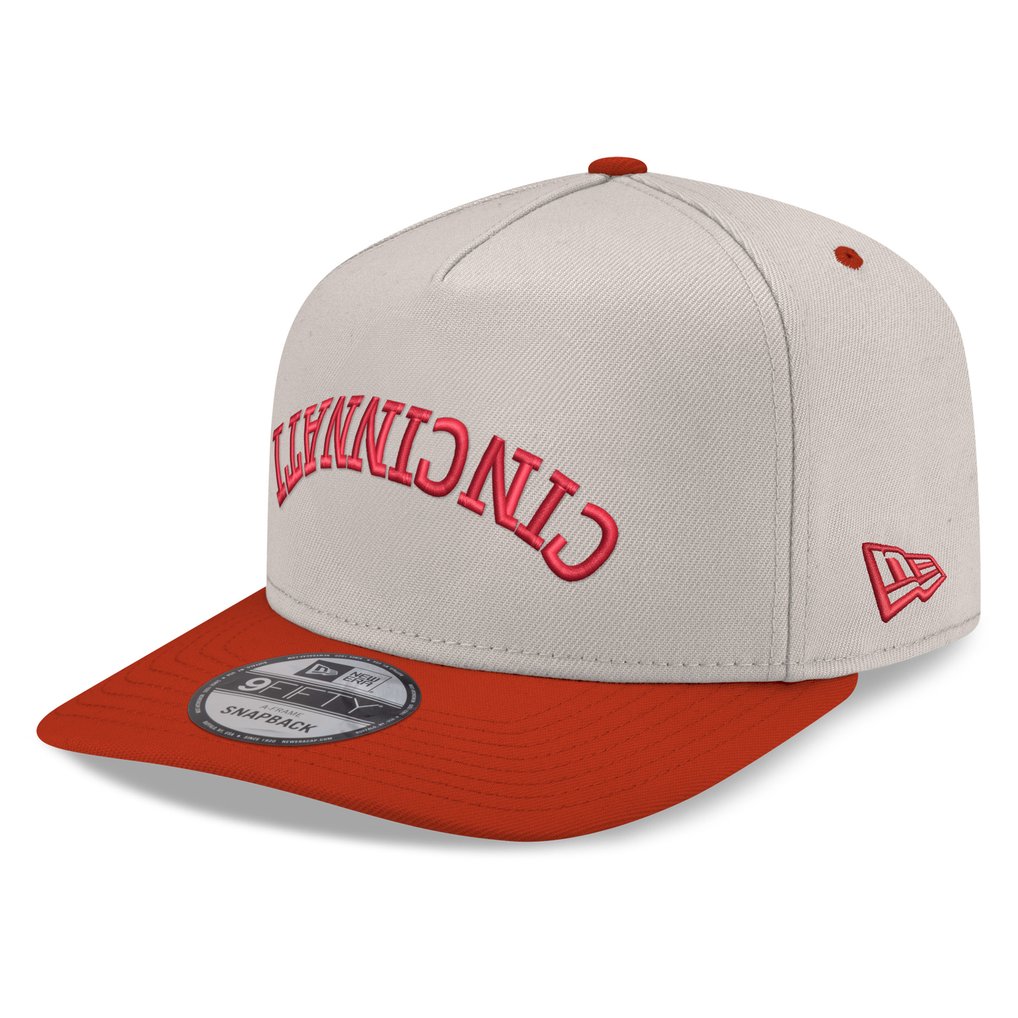 Men's Cincinnati Reds New Era Cream/Red Upside Down City Name A-Frame ...