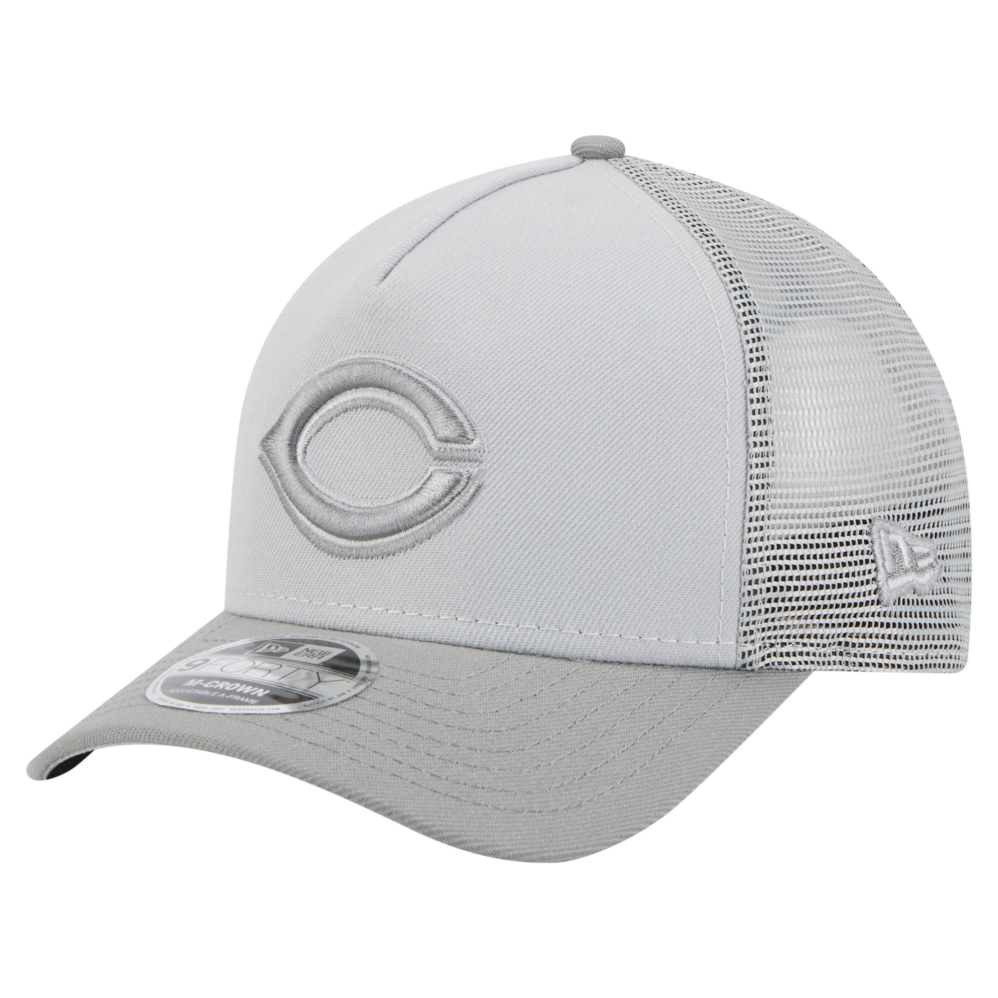 Men's Cincinnati Reds New Era Gray Color Pack A-Frame 9FORTY Trucker ...