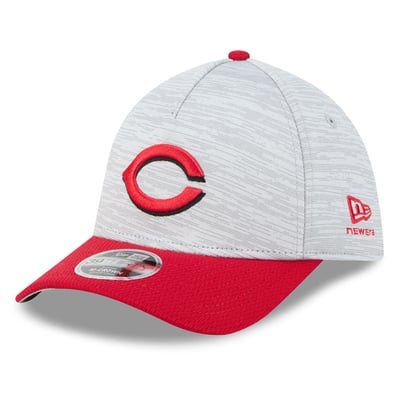  Cincinnati Reds New Era Men's Tech 39THIRTY A-Frame M-Crown Flex Hat - Gray/Red