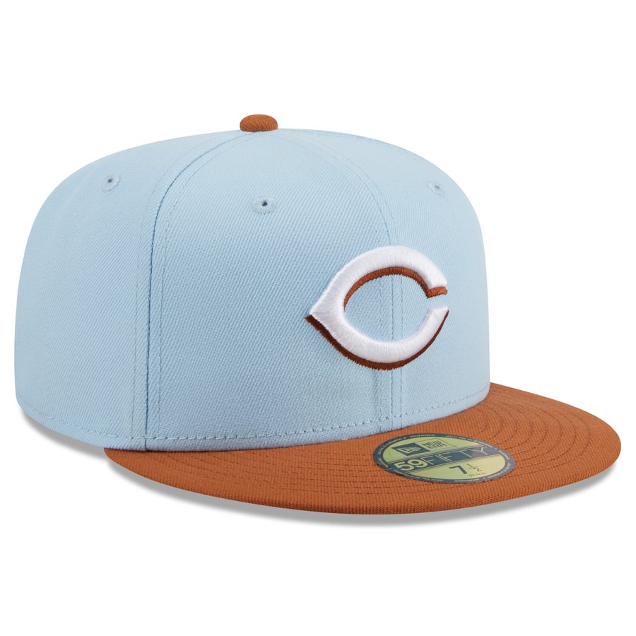 Men's Cincinnati Reds New Era Light Blue/Brown Spring Color Basic Two ...