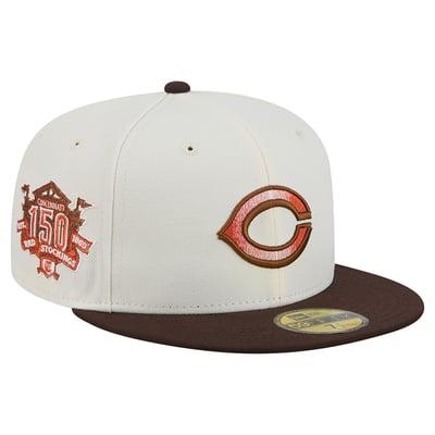 Cincinnati Reds New Era Pumpkin Spice 59FIFTY Fitted Hat - Natural/Brown
