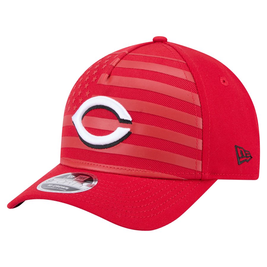 Cincinnati Reds Frame Men's Cincinnati Reds New Era Red American Flag 9FORTY M-Crown A-Frame ...