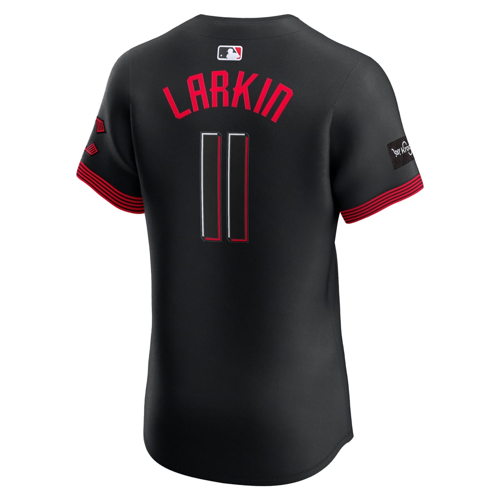 Men's Cincinnati Reds Barry Larkin Nike Black City Connect Sponsor ...
