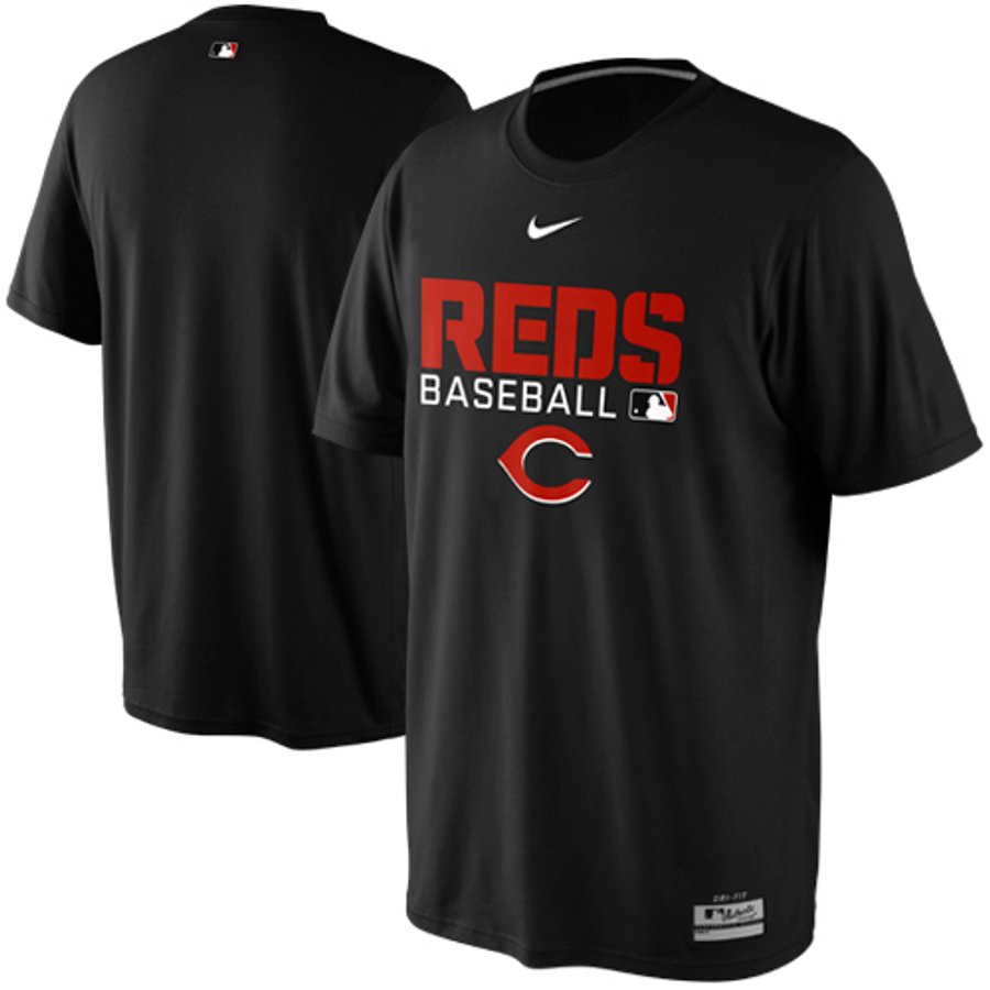 Cincinnati Reds Authentic Collection Men's Cincinnati Reds Nike Black Authentic Collection Legend Dri-Fit T ...