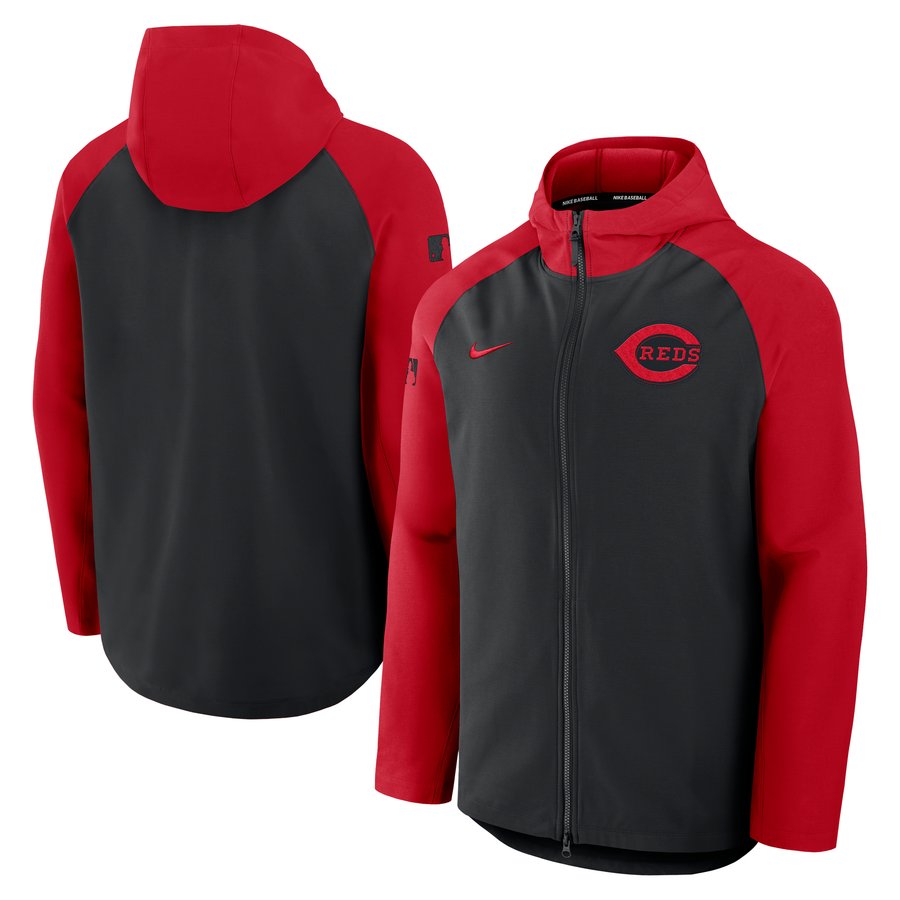 Cincinnati Reds Authentic Collection Men's Cincinnati Reds Nike Black/Red Authentic Collection Raglan ...