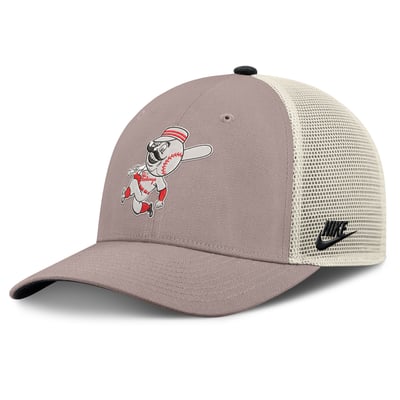 Cincinnati Reds Nike Rise Adjustable Trucker Hat - Khaki