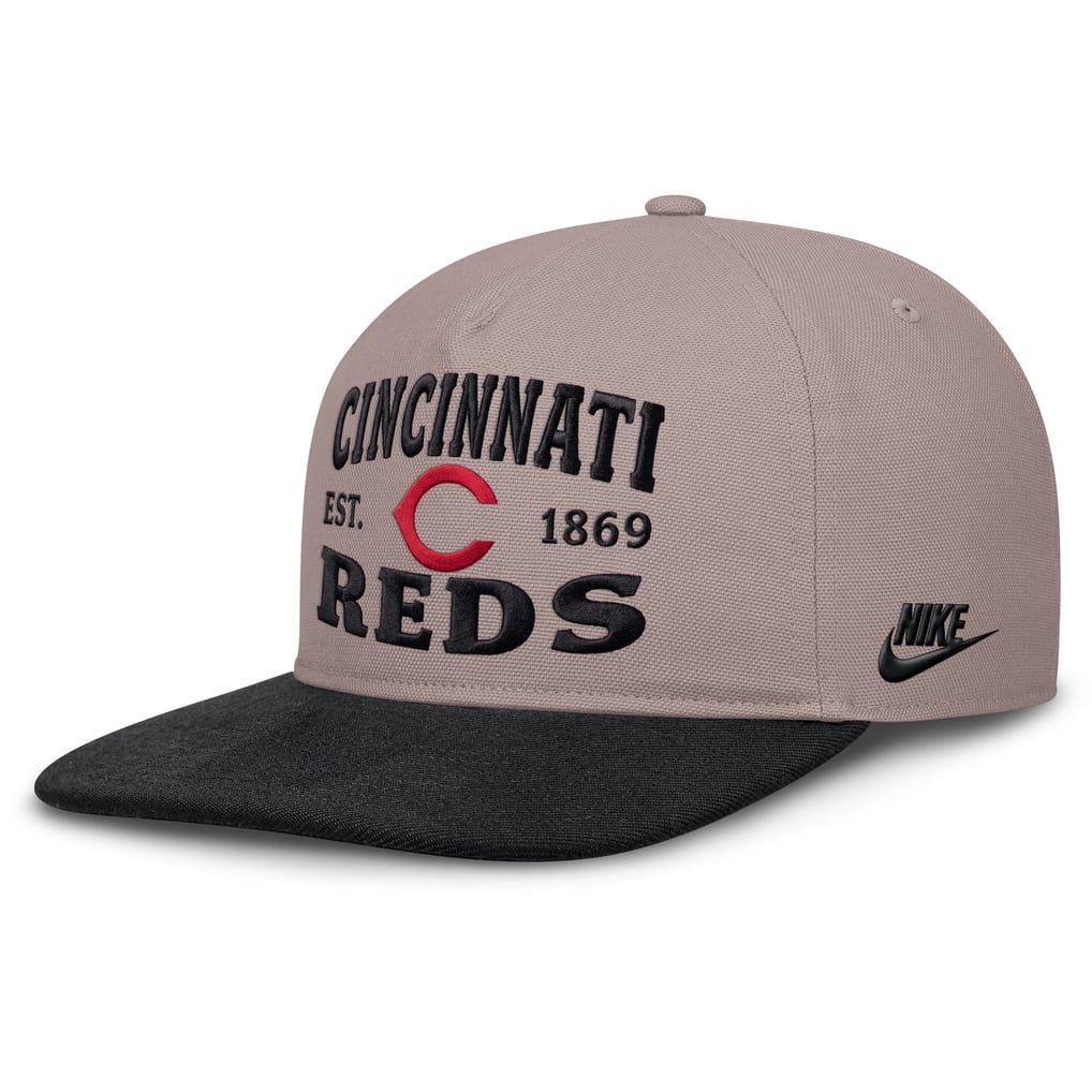 Cincinnati Reds Nike Cooperstown Pro 5-Panel Adjustable Hat - Light Brown/Black
