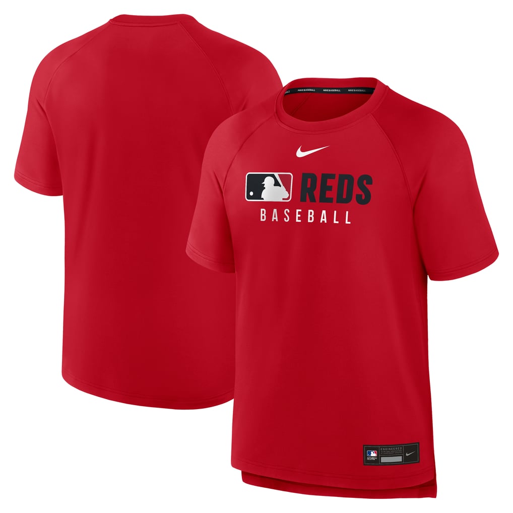 Cincinnati Reds Authentic Collection Men's Cincinnati Reds Nike Red Authentic Collection Pregame Raglan Dri ...