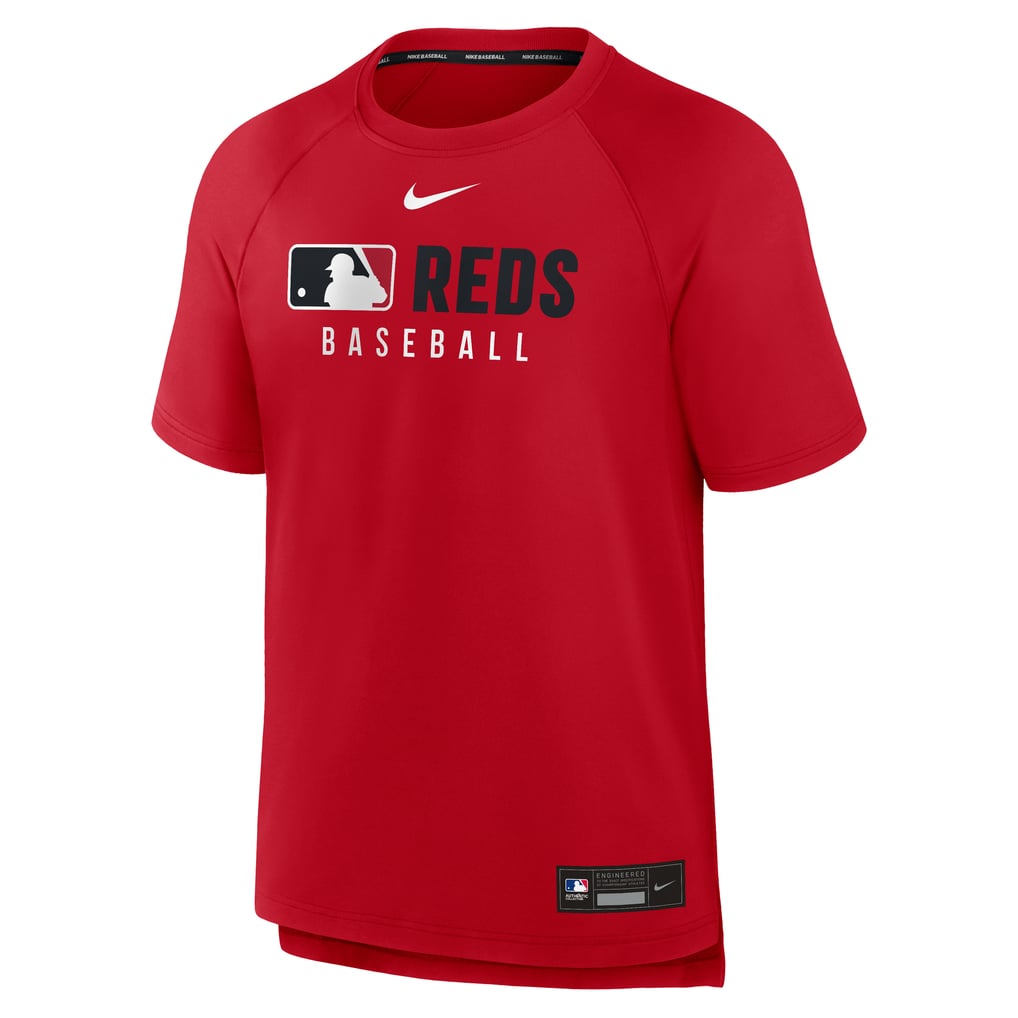 Cincinnati Reds Authentic Collection Men's Cincinnati Reds Nike Red Authentic Collection Pregame Raglan Dri ...