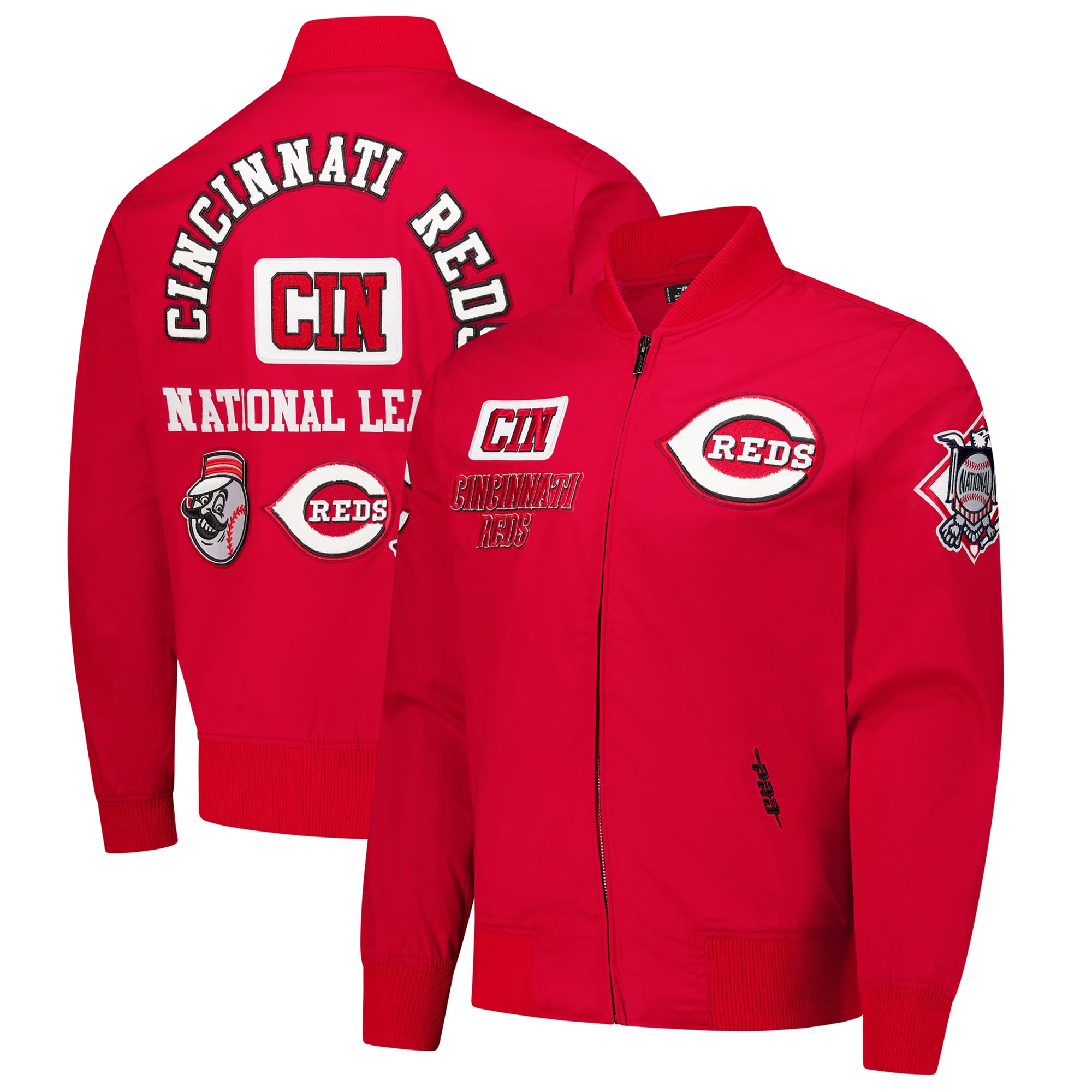 Code Red Jacket Men's Cincinnati Reds Pro Standard Red Area Code Twill Full-Zip Jacket