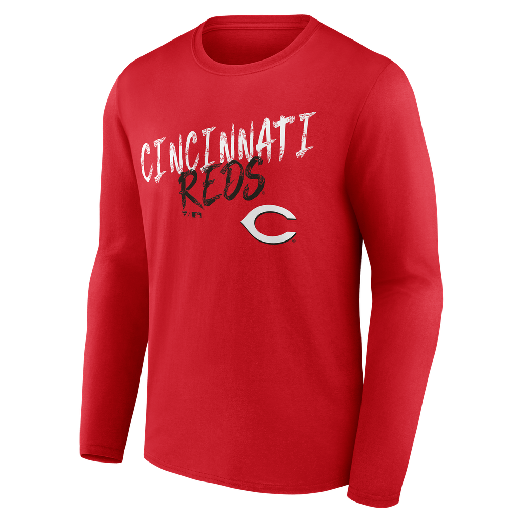 Cincinnati Reds  Hustle Personalized Name & Number Long Sleeve T-Shirt - Red