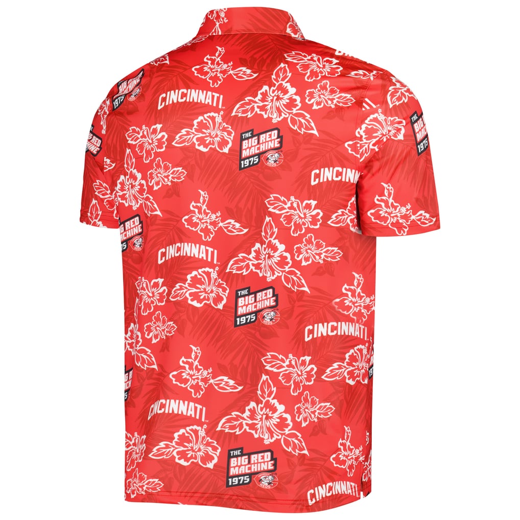 Cincinnati Reds Reyn Spooner Cooperstown Collection Puamana Print Polo - Red