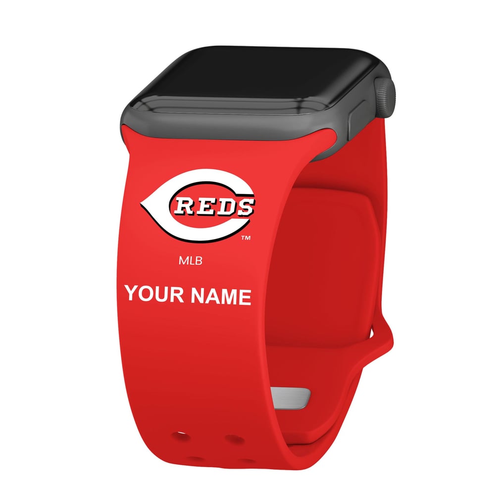 Cincinnati Reds Personalized Silicone Apple Watch Band - Red