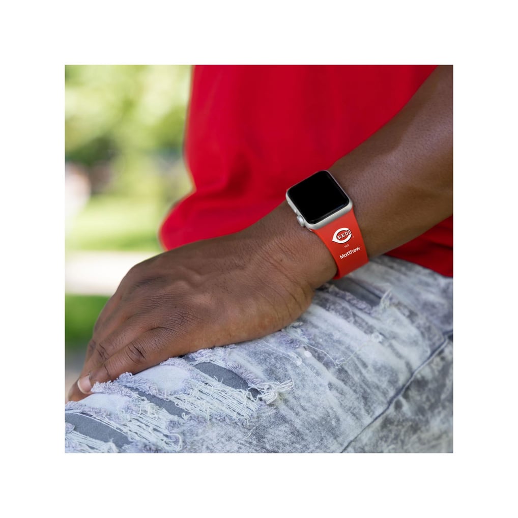 Cincinnati Reds Personalized Silicone Apple Watch Band - Red