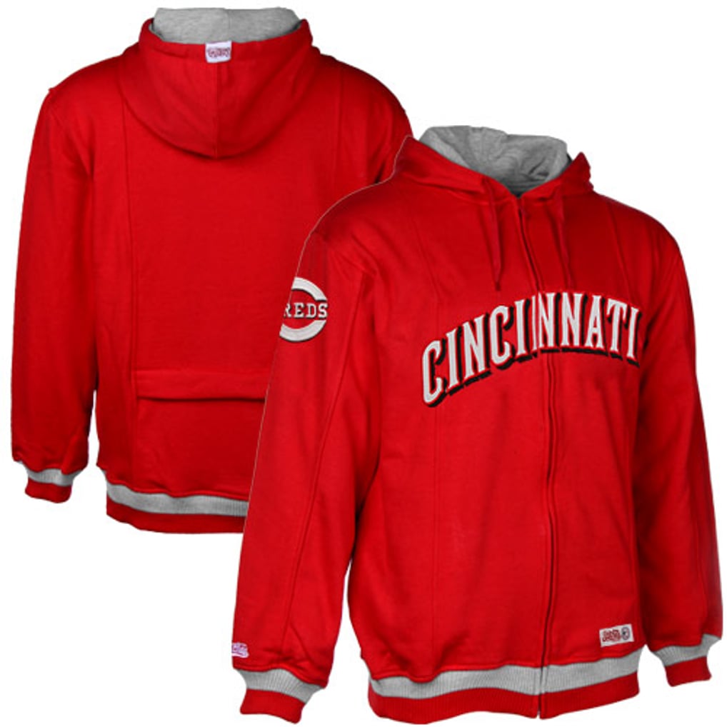 Stitches Cincinnati Reds Original Full Zip Hoodie Sweatshirt - Red