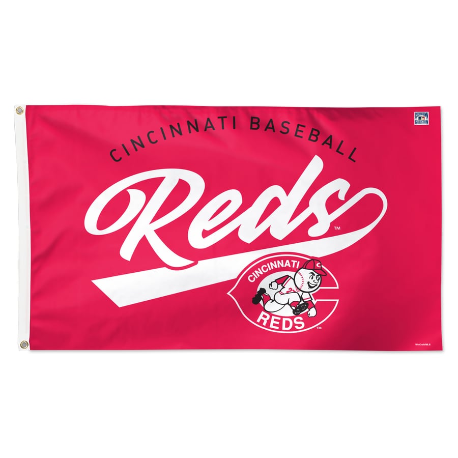 Cincinnati Reds Ribbon Cincinnati Reds WinCraft 3' x 5' Single-Sided Heritage Deluxe Team Flag