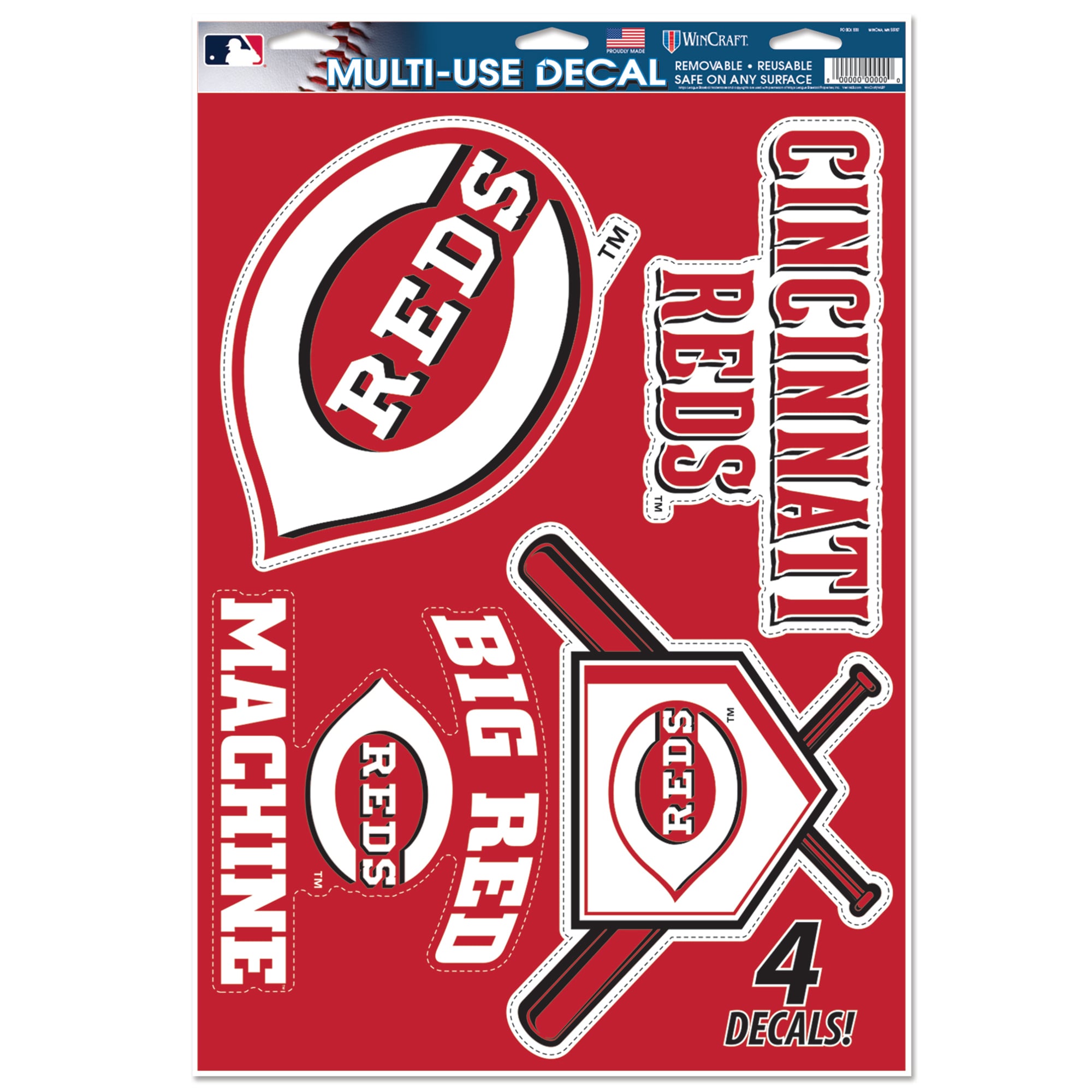 Cincinnati Reds WinCraft Primary 11'' x 17'' Multi-Use Decal Sheet