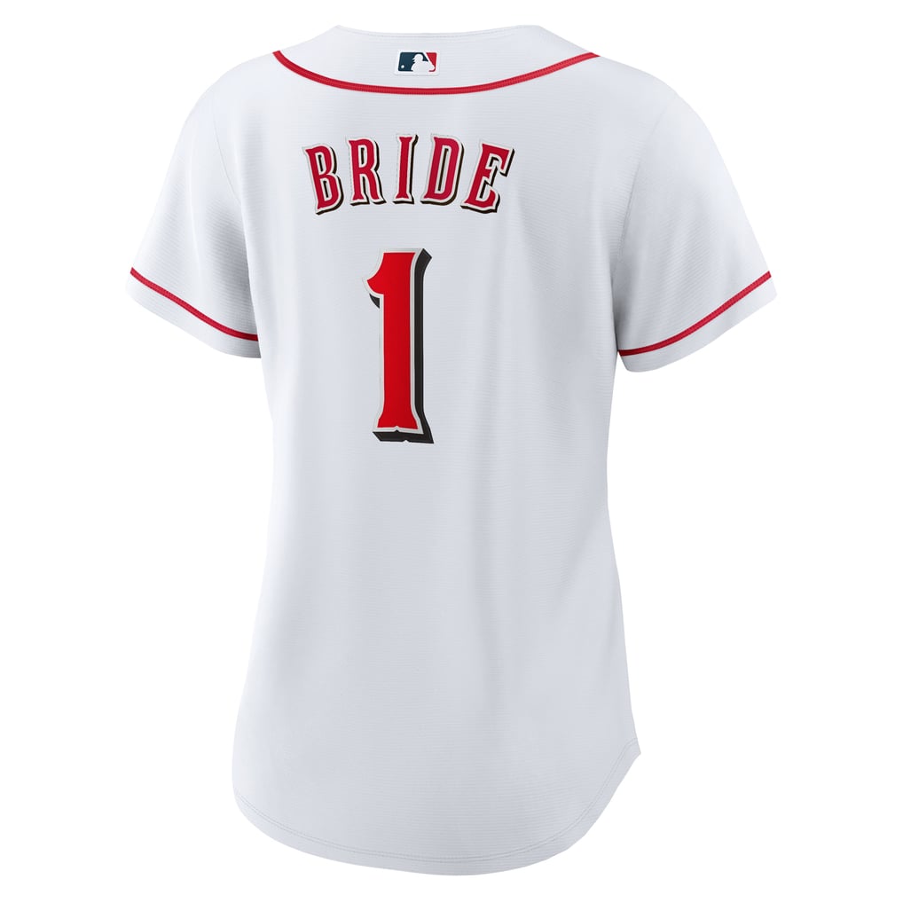 Women's Cincinnati Reds Nike White #1 Bride Home Replica Jersey