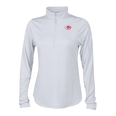 Cincinnati Reds Columbia Women's Fairway Breeze Quarter-Zip Pullover - White