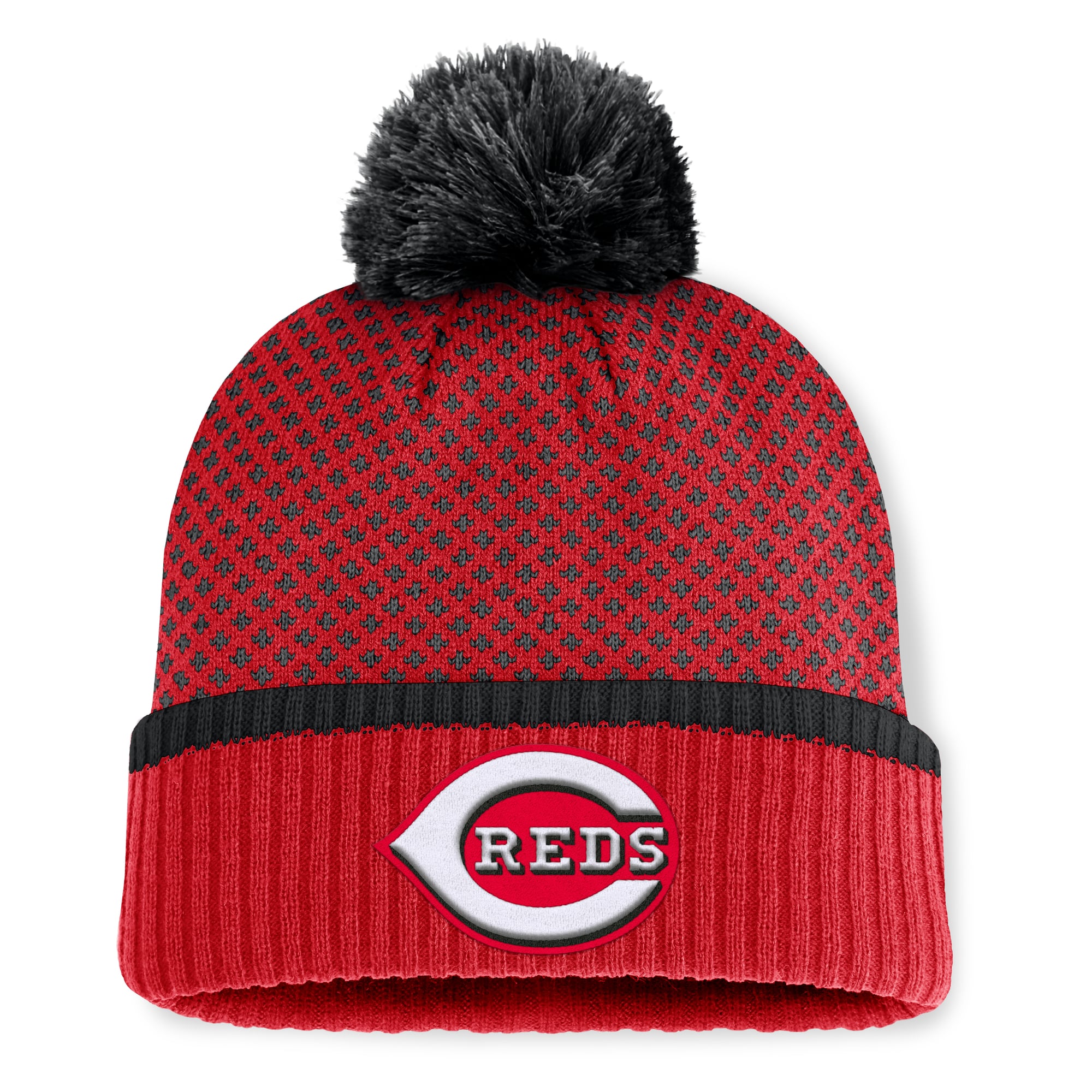Women's Cincinnati Reds Fanatics Red Fundamental Jacquard Cuffed Knit ...