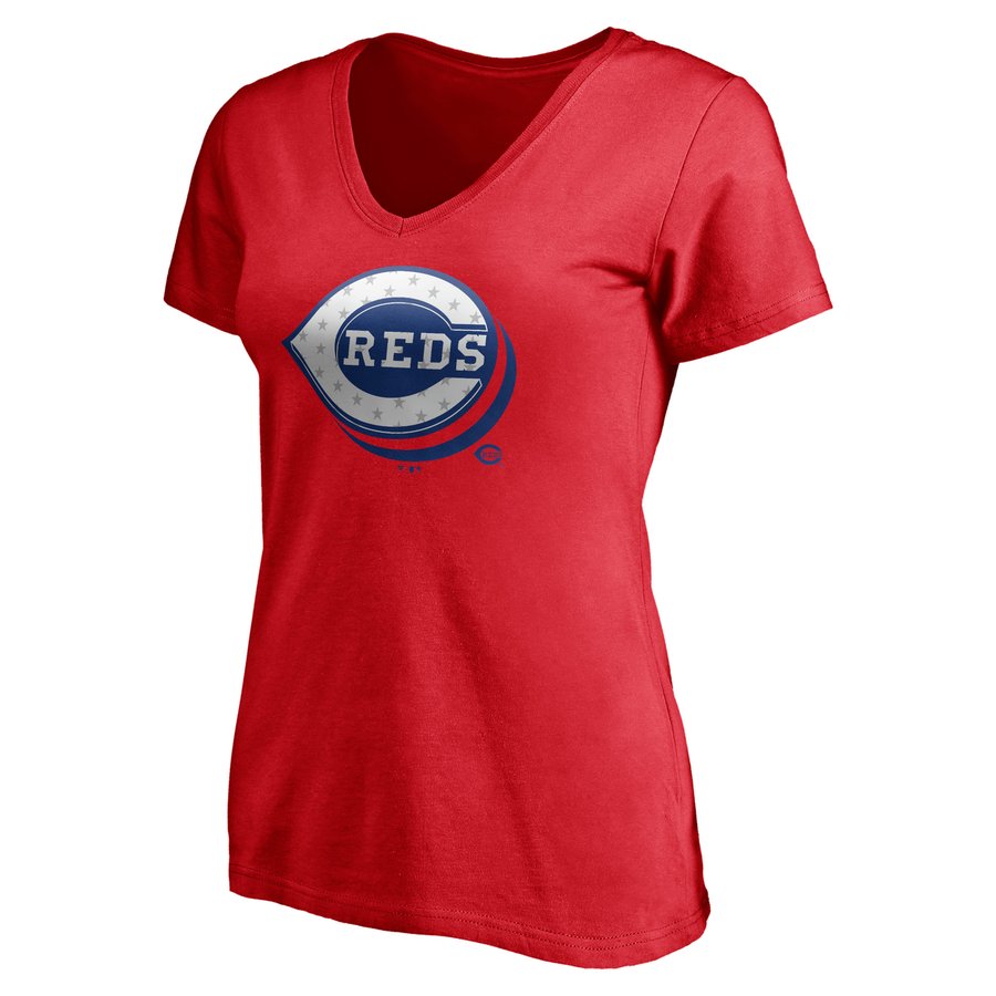 Women's Cincinnati Reds Fanatics Red Plus Size Red White and Team V ...