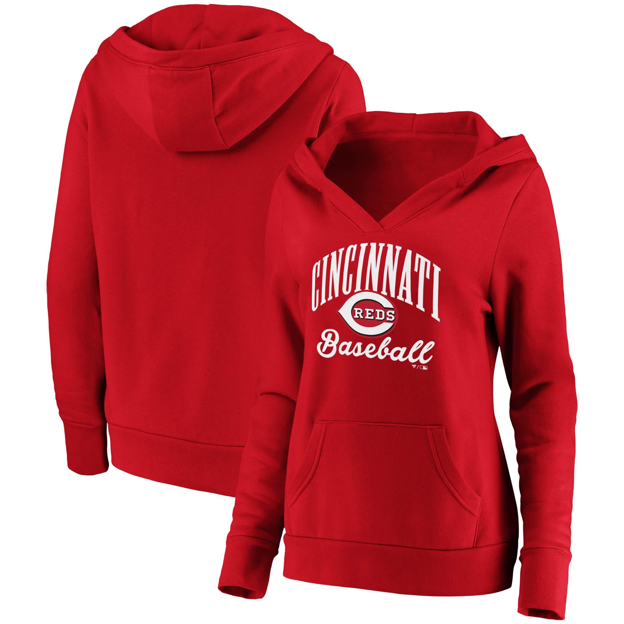 Cincinnati Reds Script Images Women's Cincinnati Reds Fanatics Red Victory Script Crossover Neck ...