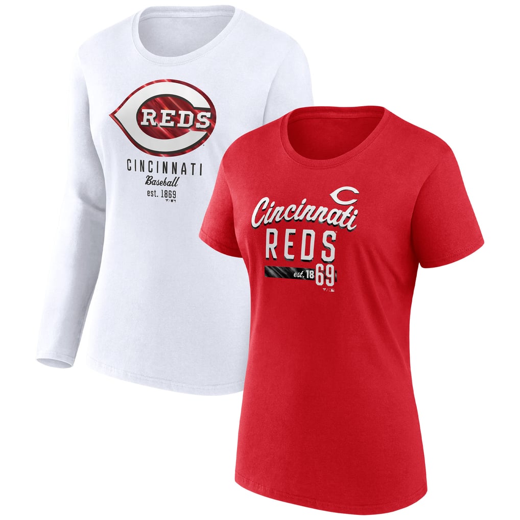 Women's Cincinnati Reds Fanatics Red/White Team T-Shirt Combo Set