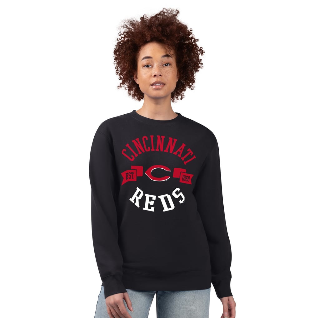 Cincinnati Reds G-III 4Her by Carl Banks Women's Team Logo Fleece Pullover Sweatshirt - Black
