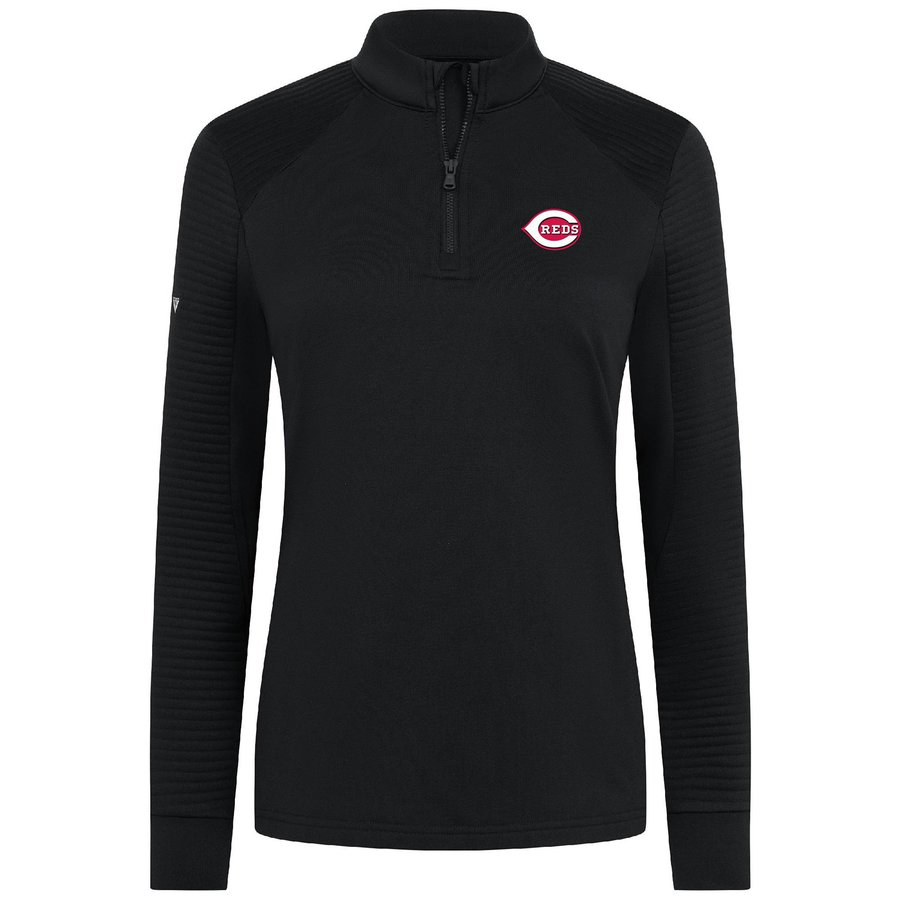 Women's Cincinnati Reds Levelwear Black Power Insignia 2.0 Quarter-Zip ...
