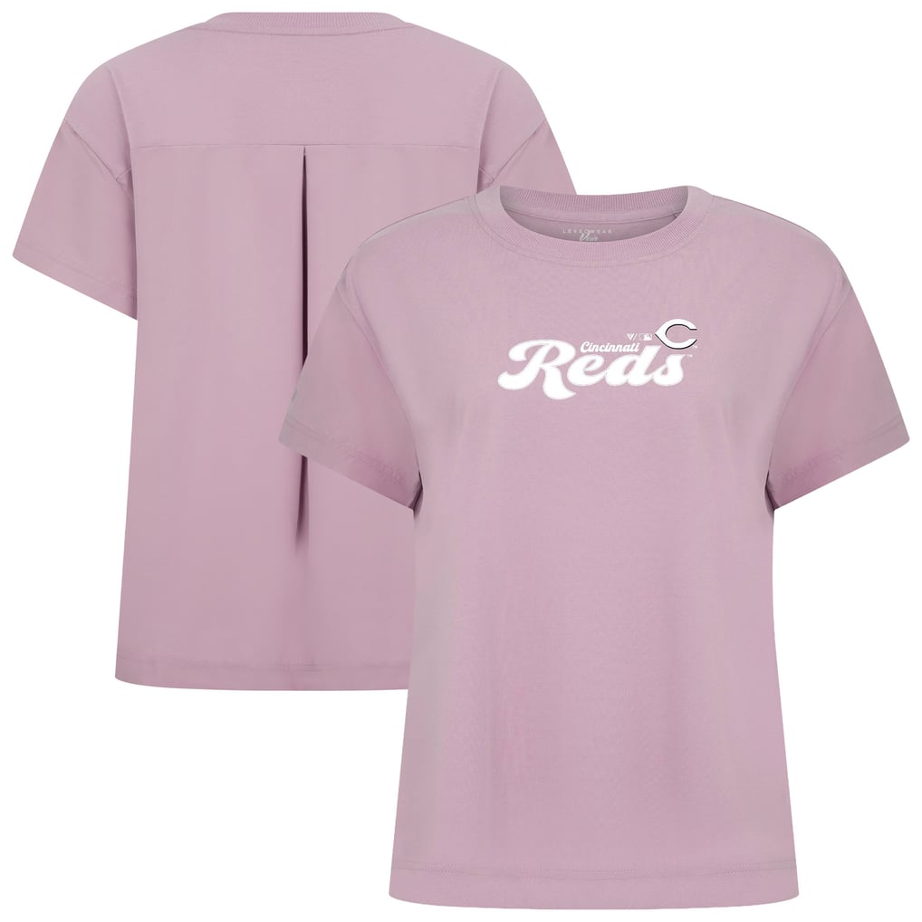  Cincinnati Reds Levelwear Women's Verve Valerie Big Script T-Shirt - Lavender