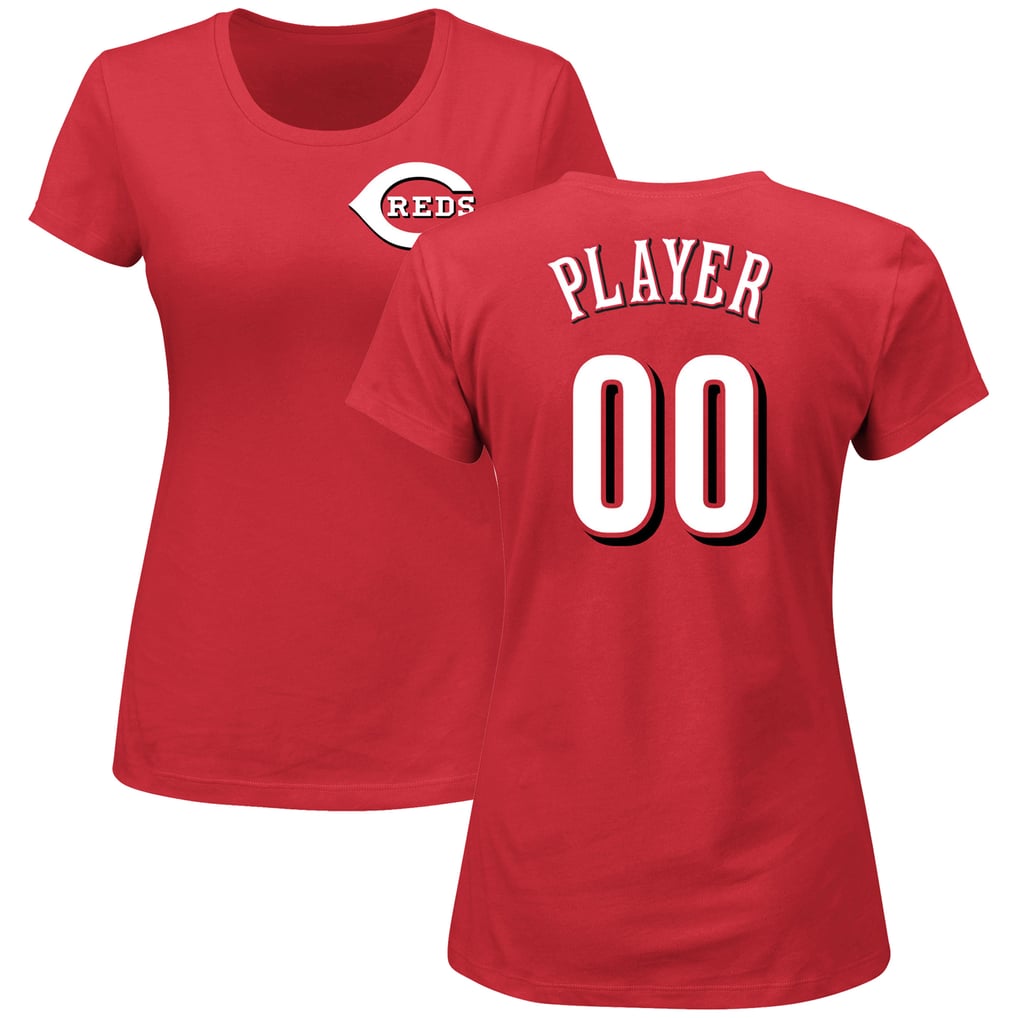 Women's Cincinnati Reds Majestic Red Custom Roster Name & Number T-Shirt