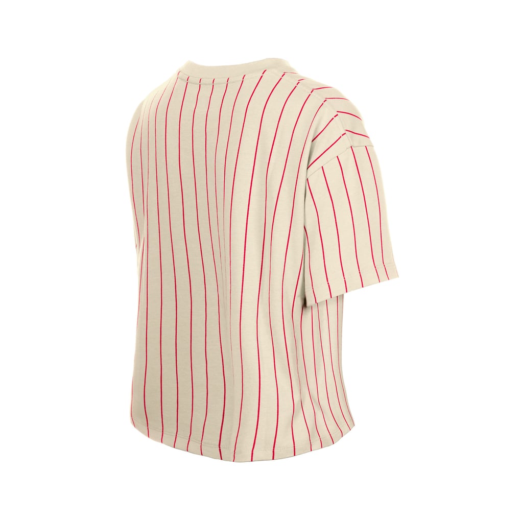 Cincinnati Reds New Era Women's Throwback Boxy T-Shirt - Cream