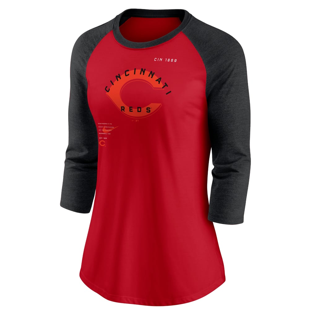 Cincinnati Reds Nike Women's Next Up Tri-Blend Raglan 3/4-Sleeve T-Shirt - Red/Black