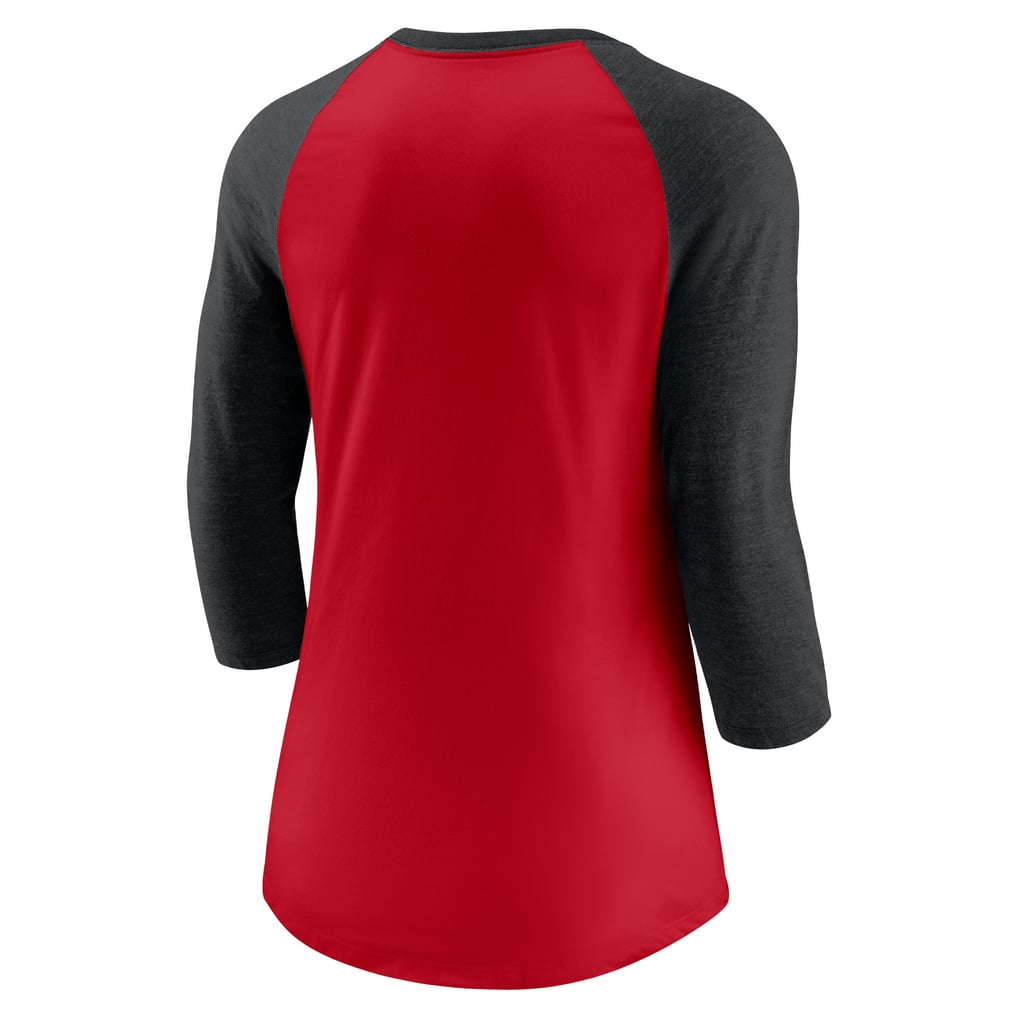 Cincinnati Reds Nike Women's Next Up Tri-Blend Raglan 3/4-Sleeve T-Shirt - Red/Black
